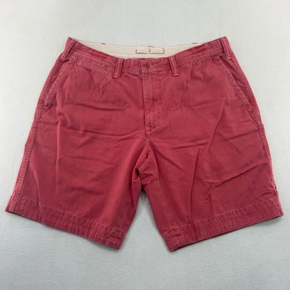 Polo Ralph Lauren Mens Relaxed Fit Chino Shorts Red Cotton Size 36